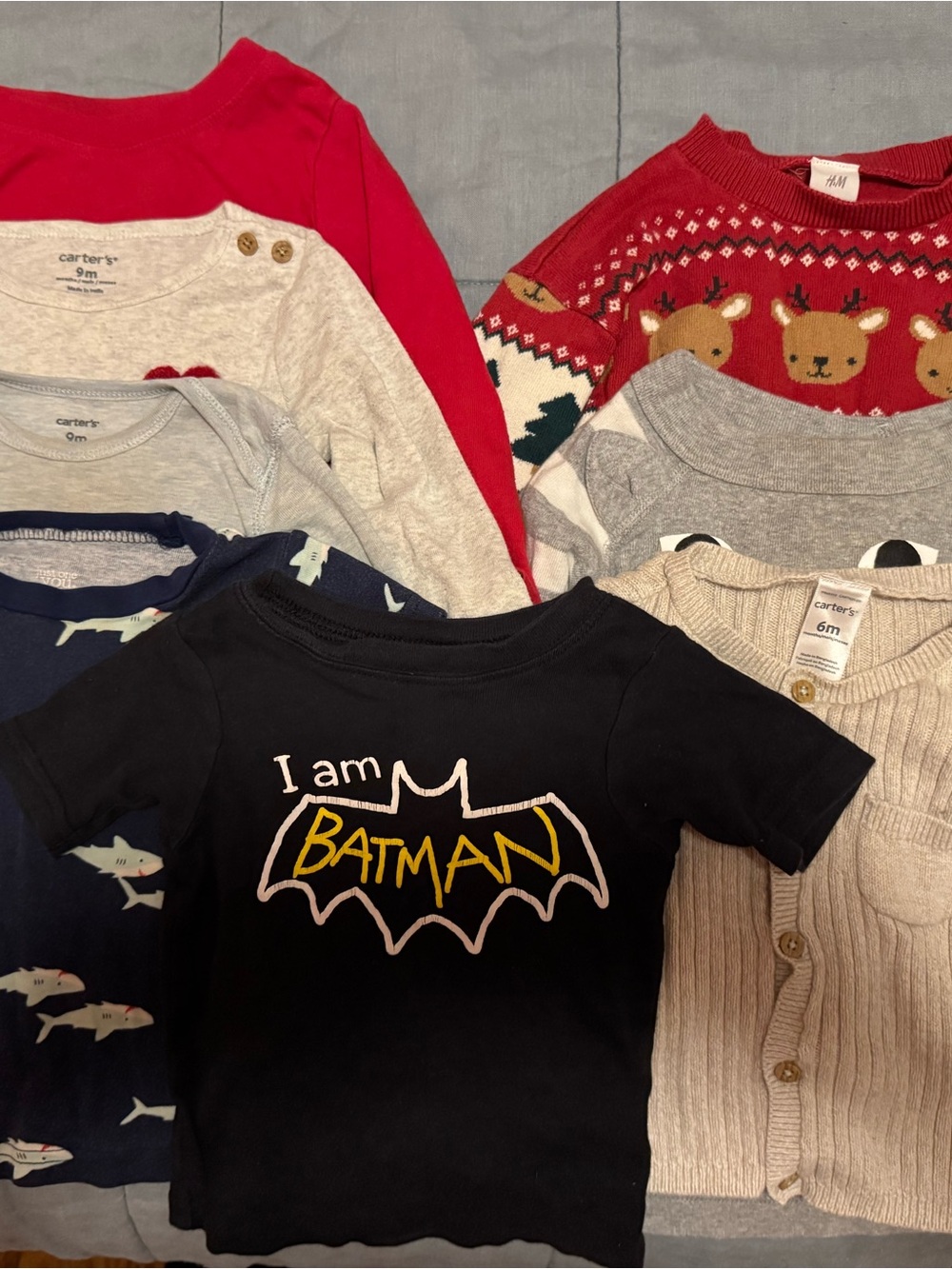 Baby Boy Clothing Lot 8 Pieces Size 6-9 Months T-Shirts Sweater